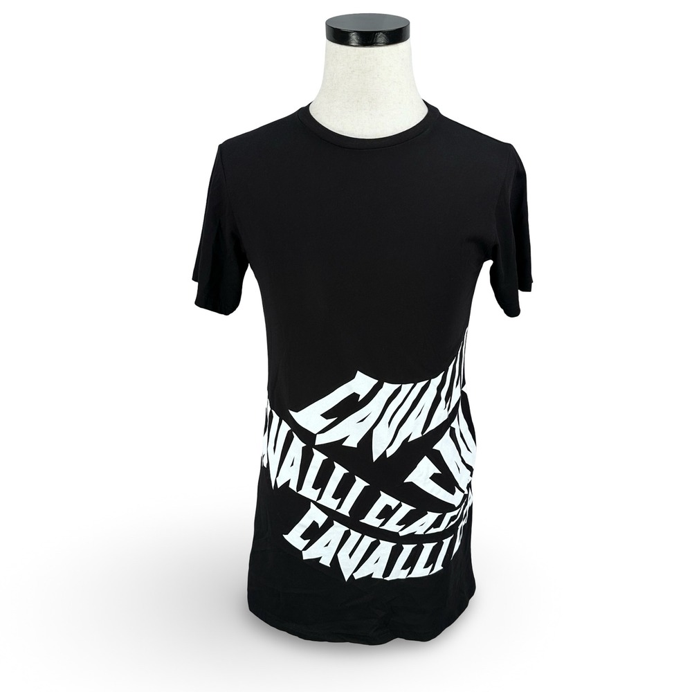 Cavalli Class Womens Black Graphic Logo Mini T-Shirt Dress QXT10A JD060 Size M